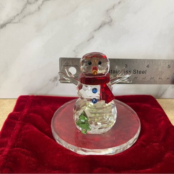 PartyLite Sparkle Colored Crystal Winter Snowman Tealight Holder Retired - Picture 8 of 9